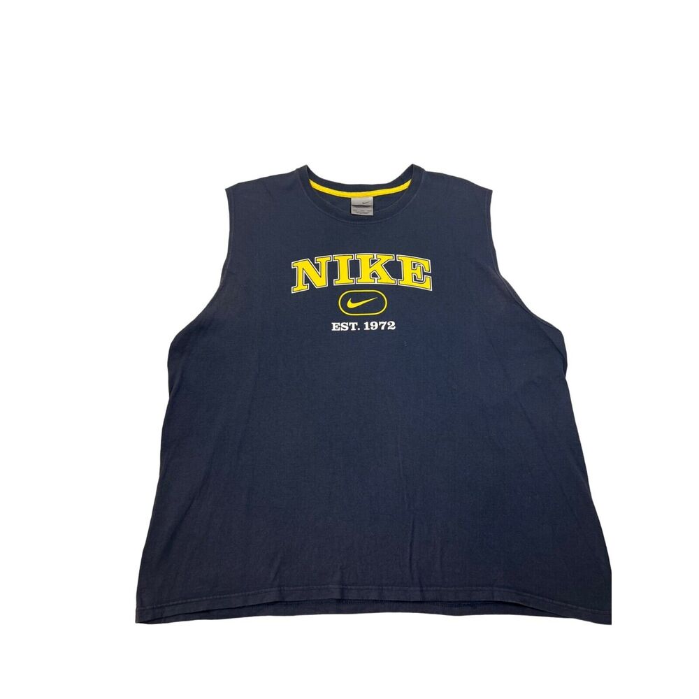 Mens Nike Heavy Weight Navy Blue XXL Tank Top With Nike Graphic